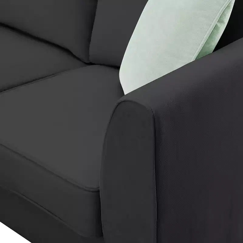 Canapé Modulable Sectionnel 7 Places avec Ottomane - Canapé d'Angle en Tissu en Forme de L avec 3 Coussins - ModernLuxe