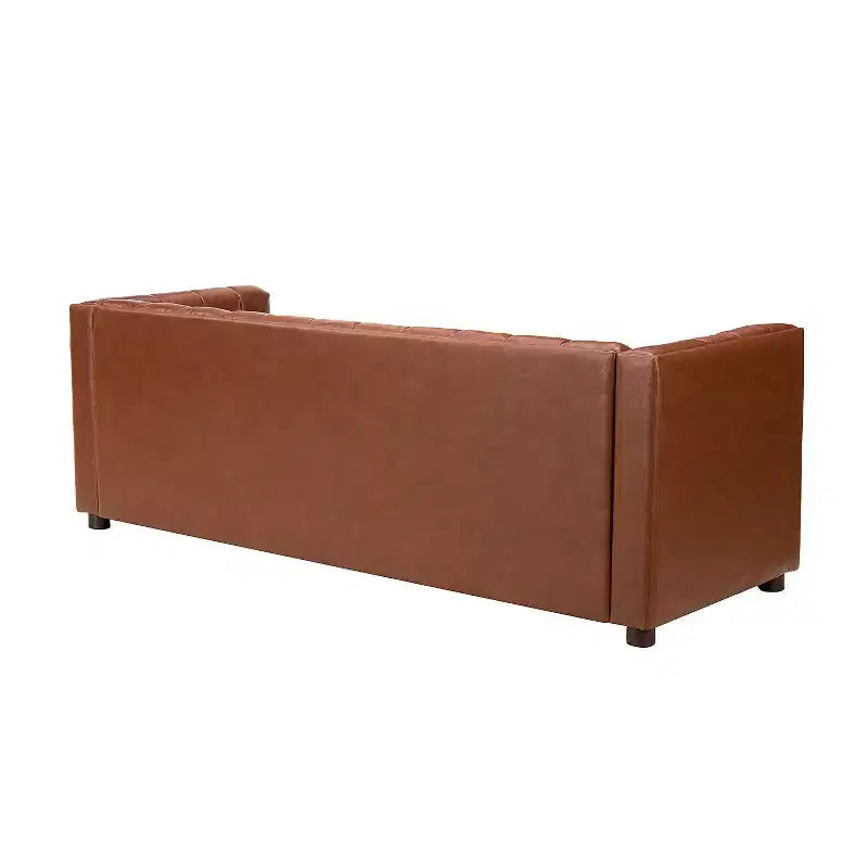 Canapé 83 en cuir véritable avec coutures capitonnées