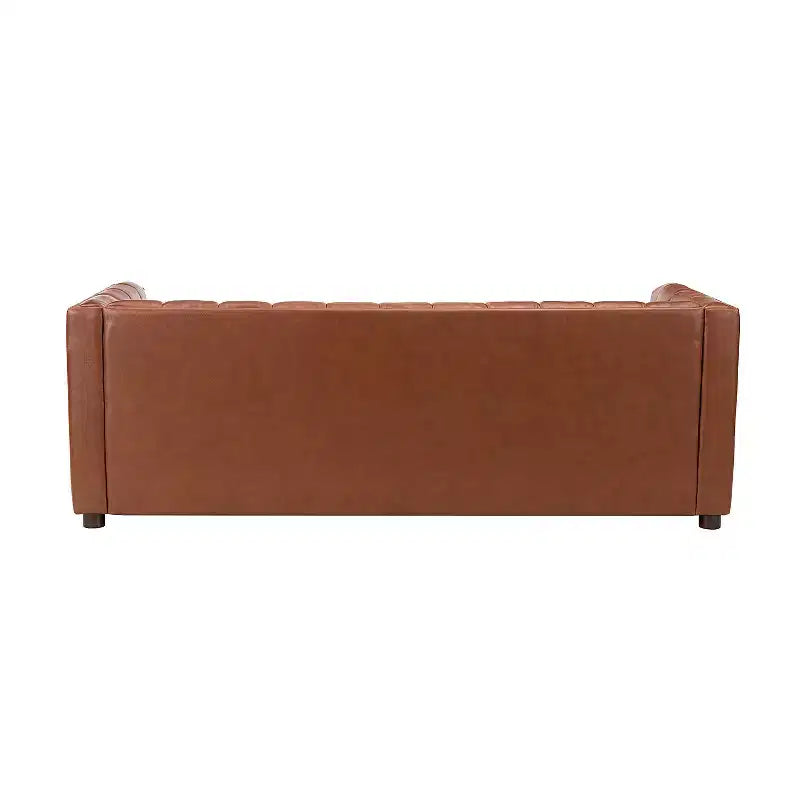 Canapé 83 en cuir véritable avec coutures capitonnées