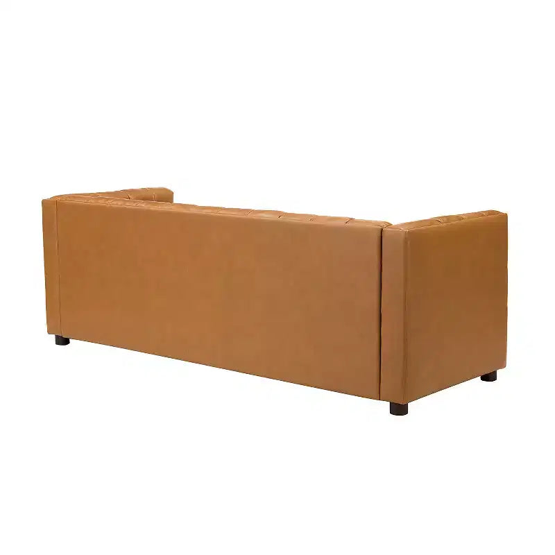 Canapé 83 en cuir véritable avec coutures capitonnées