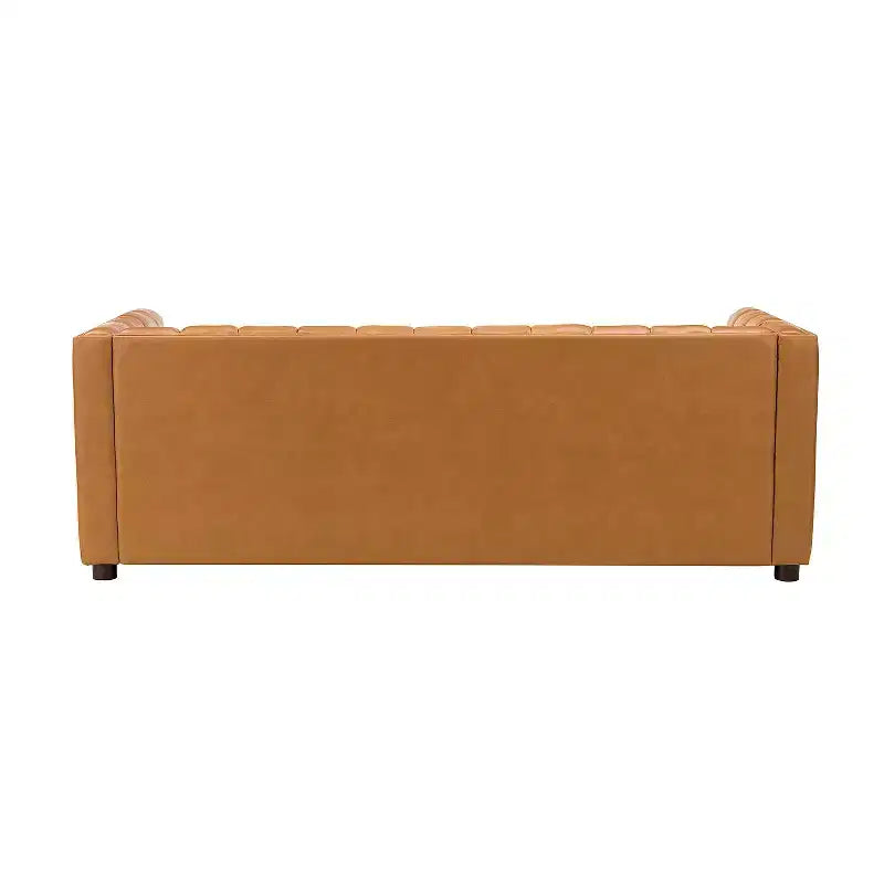 Canapé 83 en cuir véritable avec coutures capitonnées