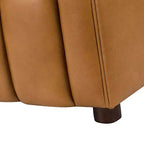 Canapé 83 en cuir véritable avec coutures capitonnées