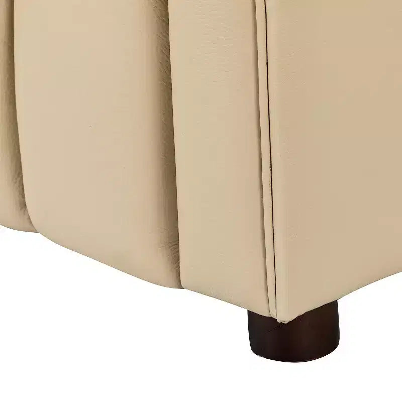 Canapé 83 en cuir véritable avec coutures capitonnées