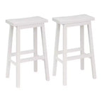 Tabouret de bar/comptoir de cuisine classique à siège de selle de 29 pouces, blanc