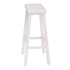 Tabouret de bar/comptoir de cuisine classique à siège de selle de 29 pouces, blanc