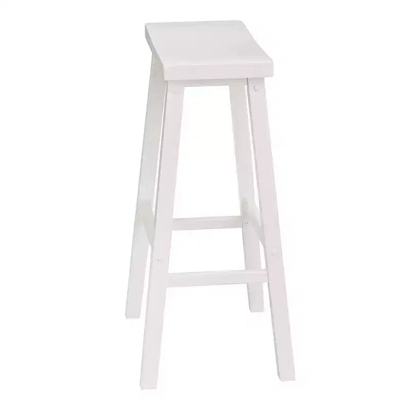 Classic 29 Inch Saddle Seat Kitchen Bar Counter Stool, White
