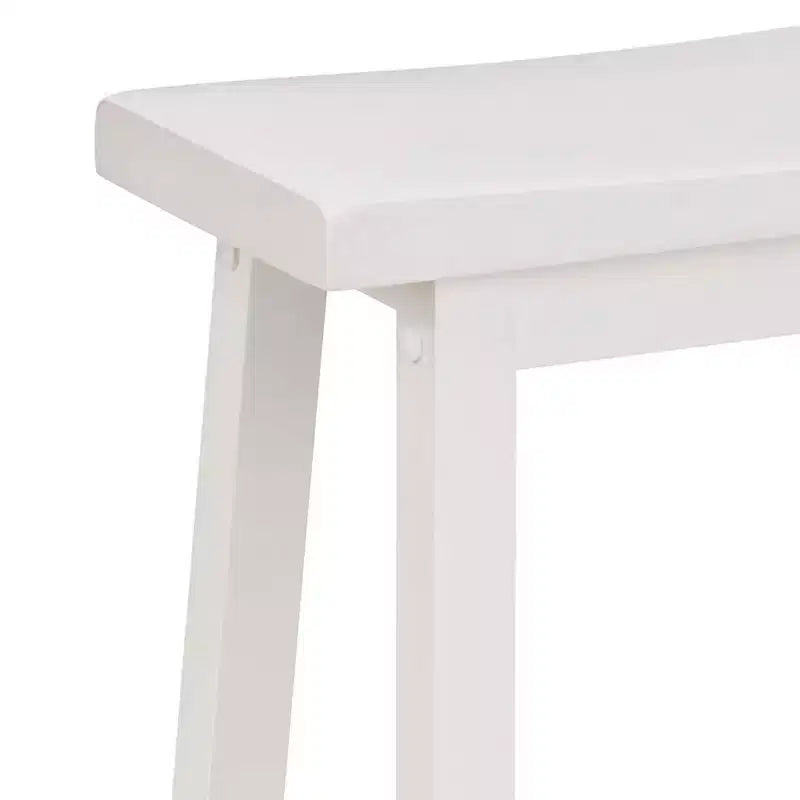 Classic 29 Inch Saddle Seat Kitchen Bar Counter Stool, White