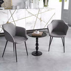 Chaises de salle à manger d'appoint rembourrées avec dossier et accoudoirs, coloris blanc cassé/beige/gris