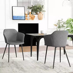 Chaises de salle à manger d'appoint rembourrées avec dossier et accoudoirs, coloris blanc cassé/beige/gris