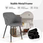 Chaises de salle à manger d'appoint rembourrées avec dossier et accoudoirs, coloris blanc cassé/beige/gris