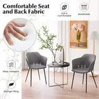 Chaises de salle à manger d'appoint rembourrées avec dossier et accoudoirs, coloris blanc cassé/beige/gris