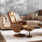 Fauteuil inclinable massant multiposition avec poches latérales profondes et ottoman avec base enveloppée