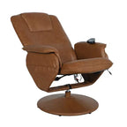Fauteuil inclinable massant multiposition avec poches latérales profondes et ottoman avec base enveloppée