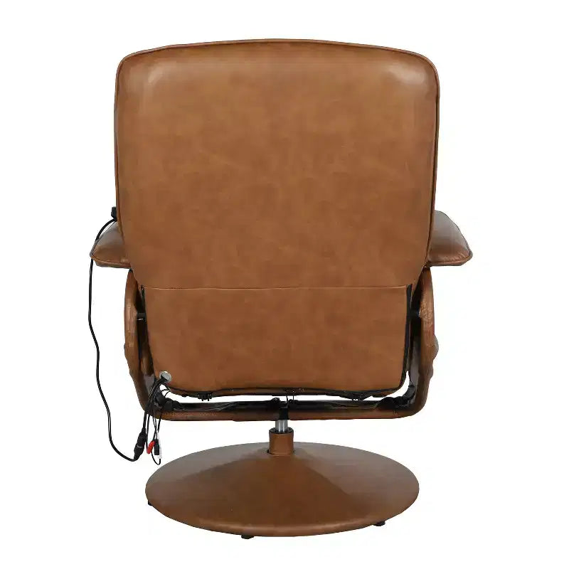 Fauteuil inclinable massant multiposition avec poches latérales profondes et ottoman avec base enveloppée