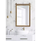 Miroir rectangulaire en métal, 22x33, doré