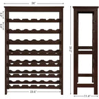 Range-bouteilles 42 bouteilles sur pied, étagère à vin 7 niveaux avec plateau de table, porte-bouteilles en bambou anti-oscillation