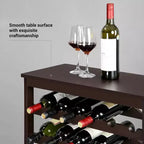 Range-bouteilles 42 bouteilles sur pied, étagère à vin 7 niveaux avec plateau de table, porte-bouteilles en bambou anti-oscillation