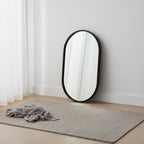 Uttermost Oval Vanity Decorative Wall Mirror Modern Satin Black Iron Frame 20 Wide for Bathroom Bedroom Living Room Entryway
