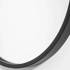 Miroir Mural Décoratif Ovale Coiffeuse Cadre en Fer Noir Satiné Moderne 20 Large pour Salle de Bain Chambre Salon Entrée