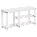 SONGMICS Bamboo Shoe Bench - 3-Tier Shoe Rack for Boots - Entryway Storage Organizer