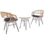 Ensemble de chaises longues 3 pièces Ferla - Intérieur/Extérieur - PAT9014 - Safavieh
