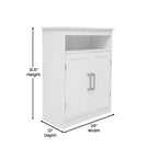 Meuble de rangement de salle de bain avec étagère intérieure réglable, étagère supérieure ouverte et portes à fermeture magnétique