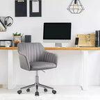 Fauteuil de bureau moderne en velours à dossier mi-hauteur