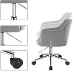 Fauteuil de bureau moderne en velours à dossier mi-hauteur