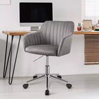 Fauteuil de bureau moderne en velours à dossier mi-hauteur