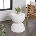 Table d'appoint d'intérieur/extérieur tambour de 18 po de style moderne du milieu du siècle