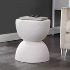 Table d'appoint d'intérieur/extérieur tambour de 18 po de style moderne du milieu du siècle
