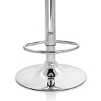 Tabouret de bar rétro en similicuir, réglable en hauteur, blanc, avec poignées et piètement chromés