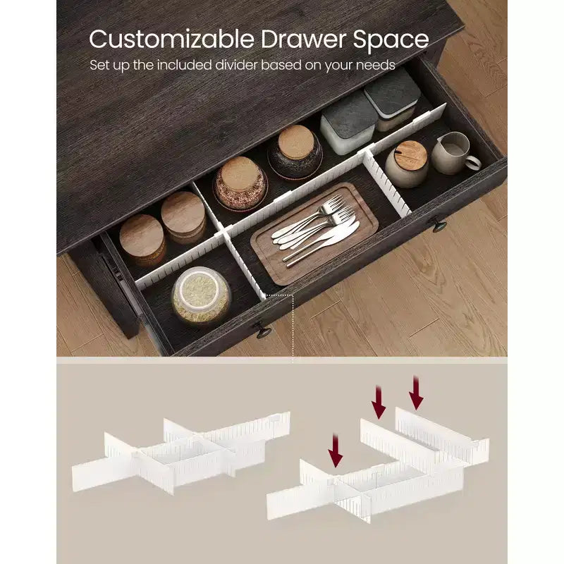 Buffet Cabinet, Sideboard Cabinet with Storage and Drawer, with Doors, Height Adjustable Shelf