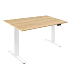 Mount-It! Dual Motor Electric Standing Desk with 55 Tabletop, Maple & White