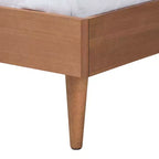 Ensemble de chambre à coucher Baxton Studio Rina en bois de noyer de style moderne du milieu du siècle avec rotin synthétique