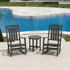 Ensemble de 3 chaises à bascule de véranda avec table d'appoint ronde WestinTrends
