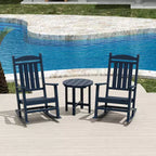 Ensemble de 3 chaises à bascule de véranda avec table d'appoint ronde WestinTrends