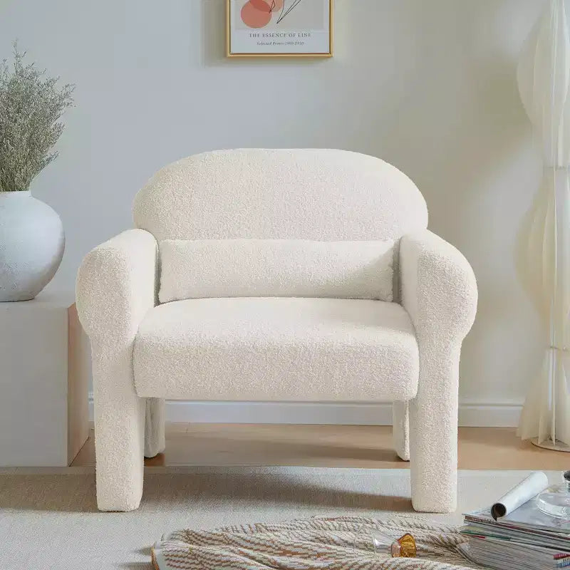 Ensemble rembourré Boucle moderne 2 pièces/Causeuse/Canapés 1 place avec accoudoirs et pieds touffetés 4A - ModernLuxe