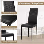 Ensemble de table de cuisine rectangulaire moderne Costway avec 8 chaises de salle à manger en cuir PVC noir