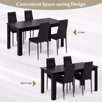 Ensemble de table de cuisine rectangulaire moderne Costway avec 8 chaises de salle à manger en cuir PVC noir