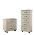 Festivo 2pc Contemporary 5 Drawer Chest and 3 Drawer Nightstand Set
