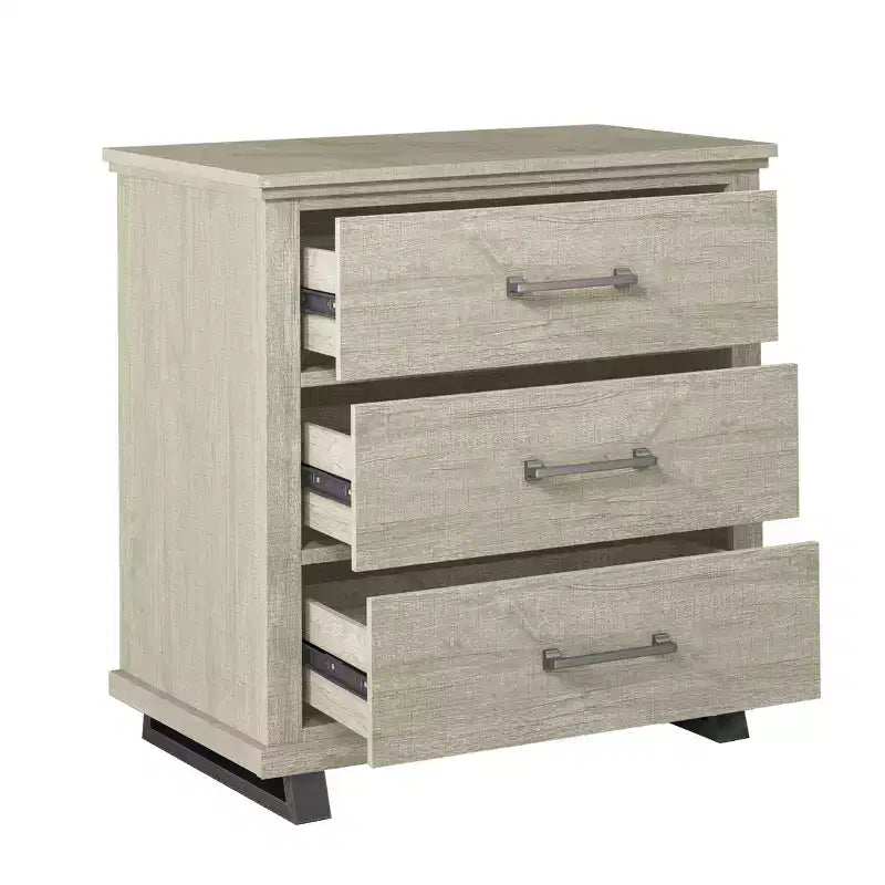 Festivo Ensemble commode contemporaine 5 tiroirs et table de chevet 3 tiroirs (2 pièces)