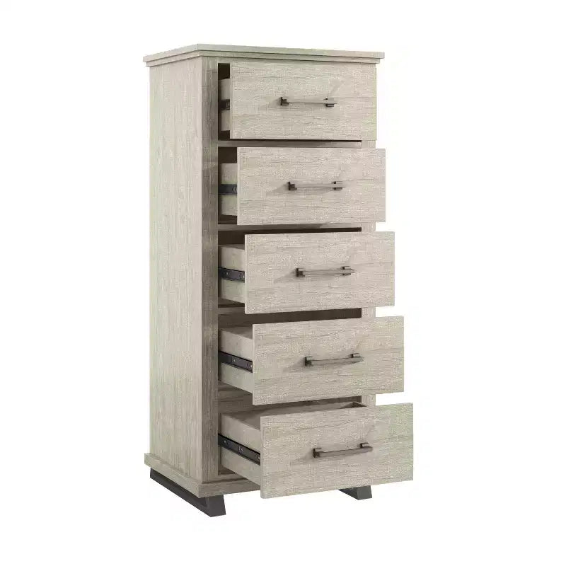 Festivo Ensemble commode contemporaine 5 tiroirs et table de chevet 3 tiroirs (2 pièces)