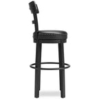 Tabouret de bar décontracté, hauteur bar, noir