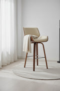 30" Tyler Swivel Faux Leather Wood Barstool - Armen Living