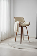 30" Tyler Swivel Faux Leather Wood Barstool - Armen Living