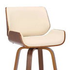 Tabouret de bar pivotant en similicuir et bois de 30 po