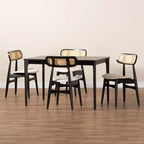 Ensemble de salle à manger 5 pièces Baxton Studio Tarana en bois de style moderne du milieu du siècle