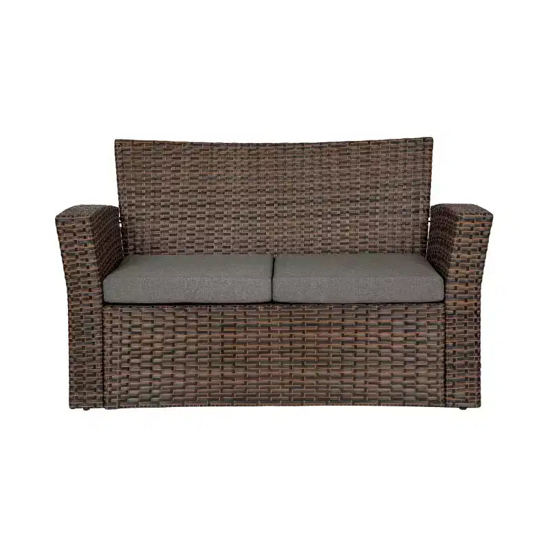 Ensemble de canapé de conversation en rotin tressé d'extérieur 4 pièces avec table basse WestinTrends
