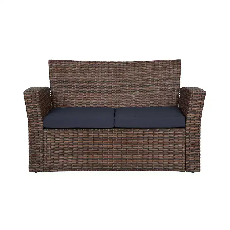 Ensemble de canapé de conversation en rotin tressé d'extérieur 4 pièces avec table basse WestinTrends